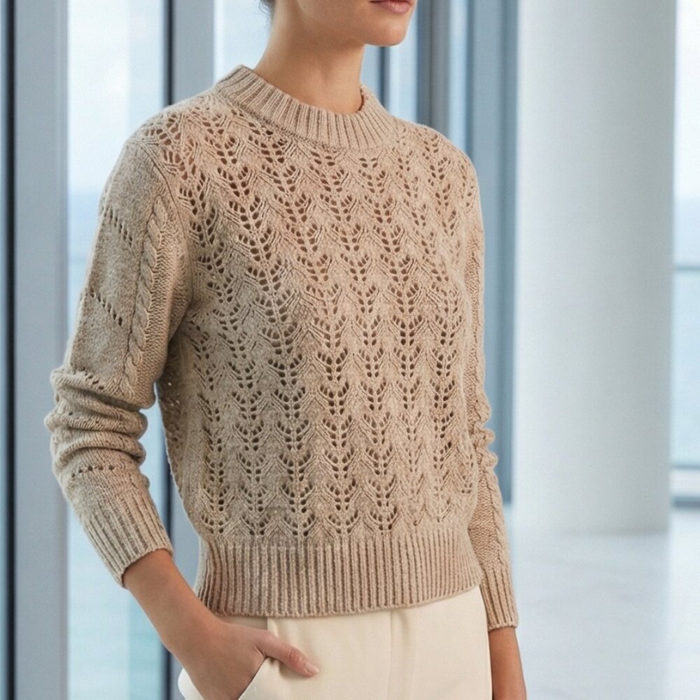 NWT $110 REVOLVE NWT English Factory Taupe Knit Sweater XS